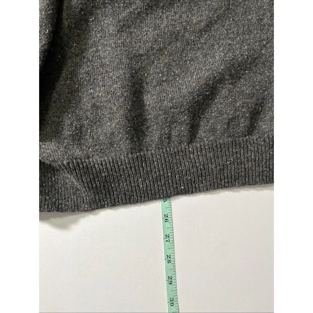 J. Crew Lambswool Donegal Quarter Zip Sweater Mens L‎ Gray Raglan Knit Heritage
